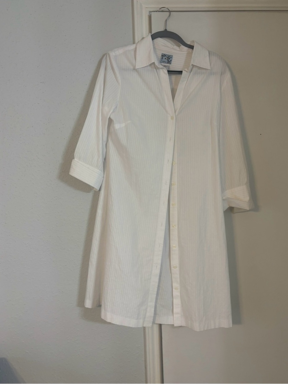 Tabitha white cotton button down dress